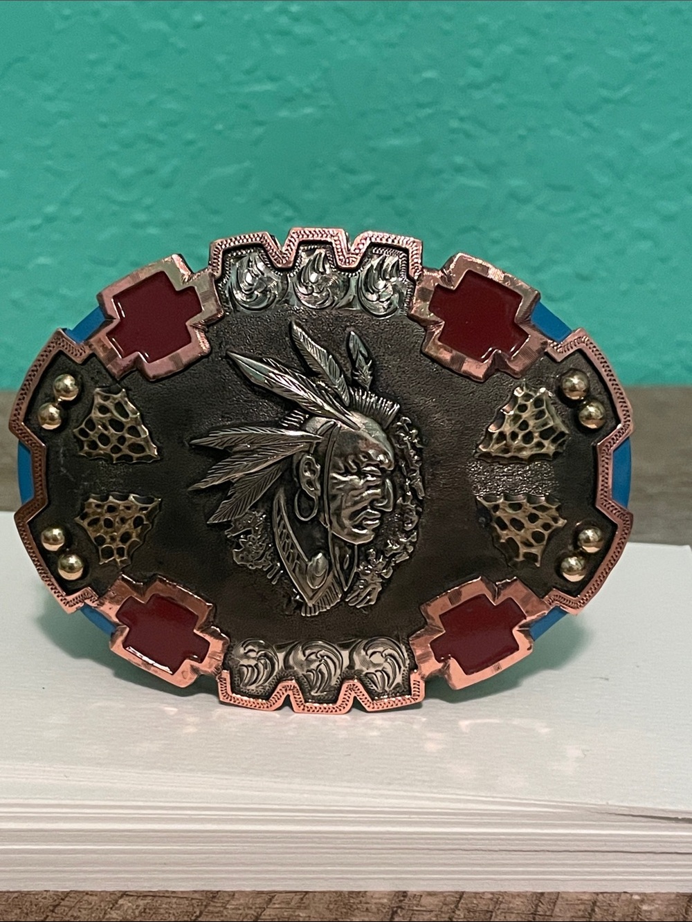 Handmade Aztec Western Belt Buckle